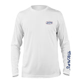 Crossed Hooks Flag Long Sleeve UV Shirt, White | Live to Fish